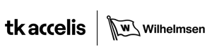 tk accelis logo with Wilhelmsen logo in black